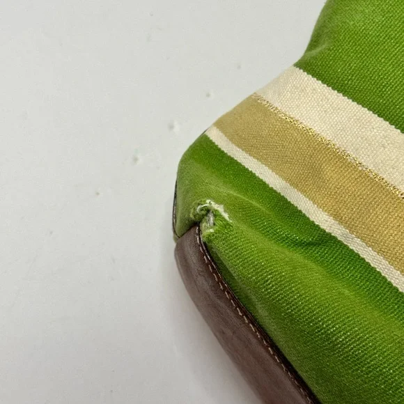 Kate Spade Green and Cream Striped Tote - Picture 2 of 11